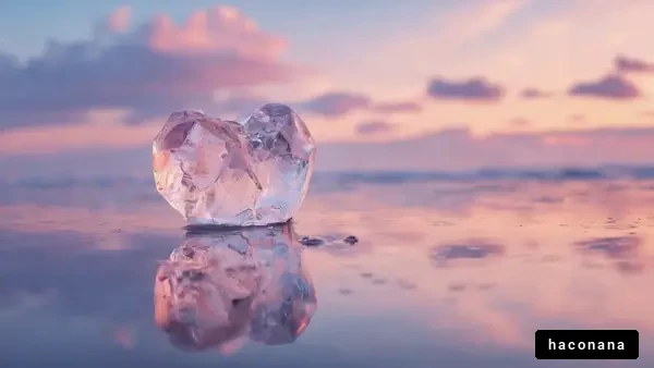 氷のハートと美しい夕日