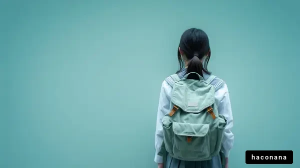 バックパックを背負った少女