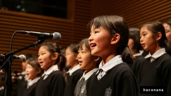 合唱団の子供たちの笑顔