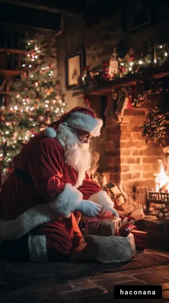 クリスマスの贈り物を包む