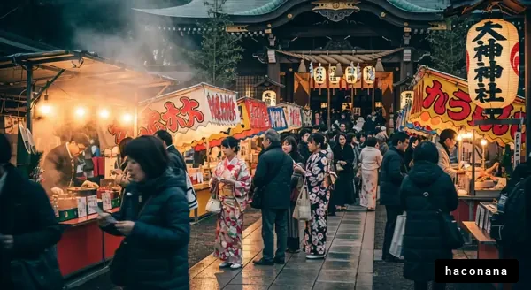 賑わう神社の風景 賑わう神社の風景