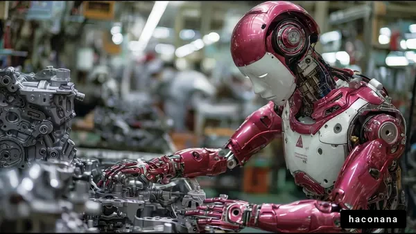 工場で働くロボットの姿