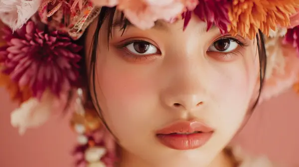 花冠をつけた女性のポートレート